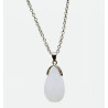 Pendentif Swarovski Cristal Blanc avec Chaîne Acier Inox 42 + 7 cm