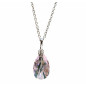 Pendentif Swarovski Cristal Rose sur Chaîne Acier Inox 42 + 4 cm