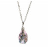 Pendentif Swarovski Cristal Rose sur Chaîne Acier Inox 42 + 4 cm