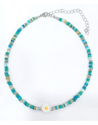 Collier Multipierres Enfant avec Pâquerette Acier 32 + 10 cm
