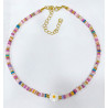 Collier Multipierres Enfant avec Pâquerette Acier Plaqué Or 32 + 10 cm