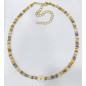 Collier Multipierres Enfant avec Pâquerette Acier Plaqué Or 32 + 10 cm
