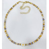 Collier Multipierres Enfant avec Pâquerette Acier Plaqué Or 32 + 10 cm
