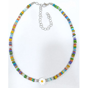 Collier Multipierres Enfant avec Pâquerette Acier 32 + 10 cm