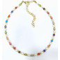 Collier  Multipierres Enfant avec Perles Acier Plaqué Or 32 + 10 cm