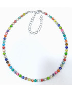 Collier  Multipierres Enfant avec Billes Acier 32 + 10 cm
