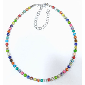 Collier  Multipierres Enfant avec Billes Acier 32 + 10 cm
