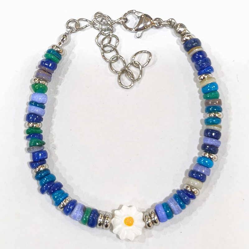 Bracelet Multipierres Enfant avec Pâquerette Acier 13 + 5 cm