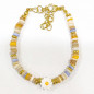 Bracelet Multipierres Enfant avec Pâquerette Acier Plaqué Or 13 + 5 cm