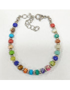 Bracelet Multipierres Enfant avec Billes Acier 13 + 5 cm