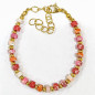 Bracelet Multipierres Enfant avec Billes Acier  Plaqué Or 13 + 5 cm