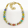 Bracelet Multipierres Enfant avec Billes Acier  Plaqué Or 13 + 5 cm