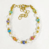 Bracelet Multipierres Enfant avec Perles et Billes Acier  Plaqué Or 13 + 5 cm