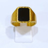 Bague Onyx Type Chevalière Plaquée Or