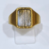 Bague Labradorite Type Chevalière Plaquée Or