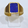 Bague Lapis-Lazuli Type Chevalière Plaquée Or