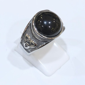 Bague Onyx Type Chevalière Acier Inox
