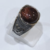 Bague Œil de Taureau Type Chevalière Nœud Celtique Acier Inox