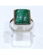 Bague Malachite Rectangle Argent 925