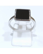 Bague Onyx Carré Argent 925