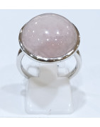 Bague Quartz Rose Rond Argent 925