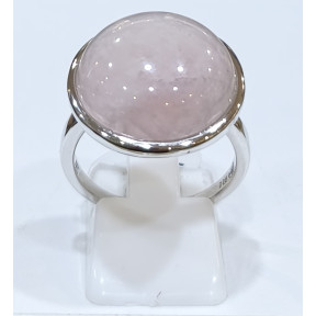 Bague Quartz Rose Rond Argent 925