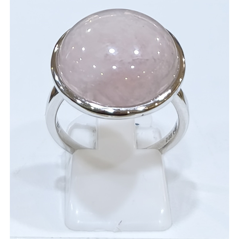 Bague Quartz Rose Rond Argent 925