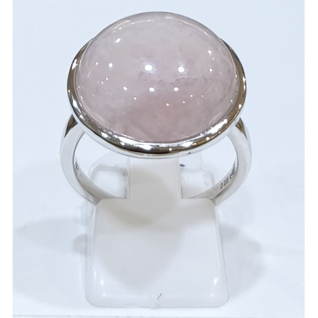 Bague Quartz Rose Rond Argent 925