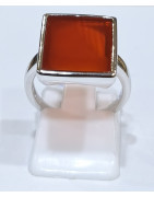 Bague Cornaline Rectangle Argent 925