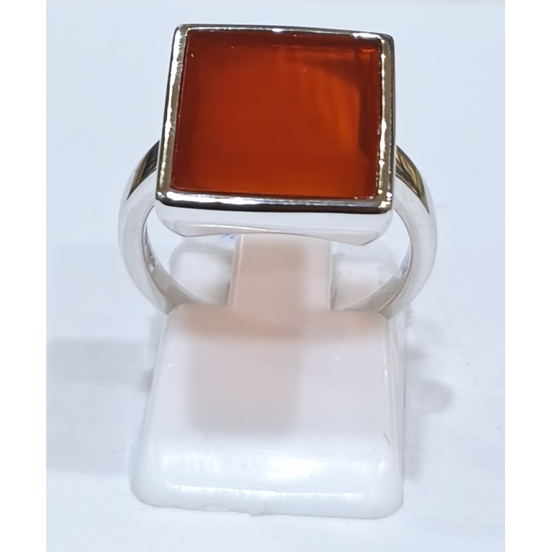 Bague Cornaline Rectangle Argent 925
