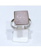 Bague Quartz Rose Rectangle Argent 925