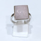 Bague Quartz Rose Rectangle Argent 925