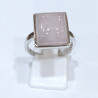 Bague Quartz Rose Rectangle Argent 925