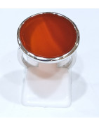 Bague Cornaline Rond Argent 925