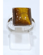 Bague Œil de Tigre Rectangle Argent 925