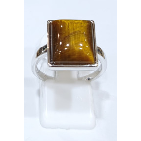 Bague Œil de Tigre Rectangle Argent 925