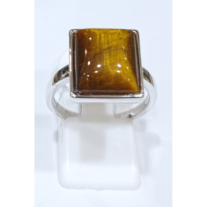 Bague Œil de Tigre Rectangle Argent 925