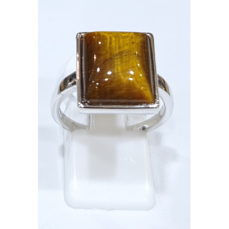 Bague Œil de Tigre Rectangle Argent 925