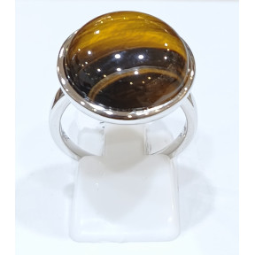 Bague Œil de Tigre Rond Argent 925