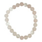 Bracelet Quarts Rose et Cristal de Roche Mat Pierres Rondes 8mm