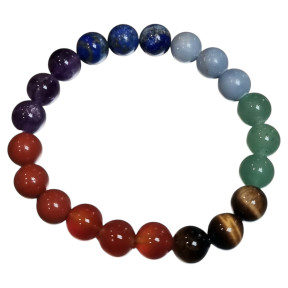 Bracelet 7 chakras Pierres rondes