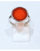 Bague Cornaline Rond Argent 925