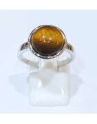 Bague Œil de Tigre Rond Argent 925