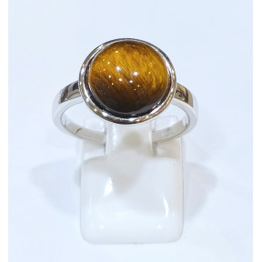 Bague Œil de Tigre Rond Argent 925