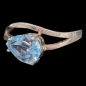 Bague Topaze bleue argent 925 Taille 51