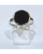 Bague Onyx Rond Argent 925