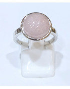 Bague Quartz Rose Rond Argent 925
