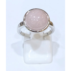 Bague Quartz Rose Rond Argent 925