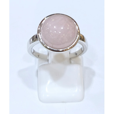 Bague Quartz Rose Rond Argent 925