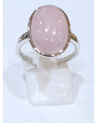 Bague Quartz Rose Ovale Argent 925